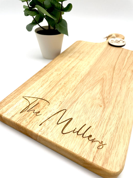 Custom Engraved Family Name Cutting Board